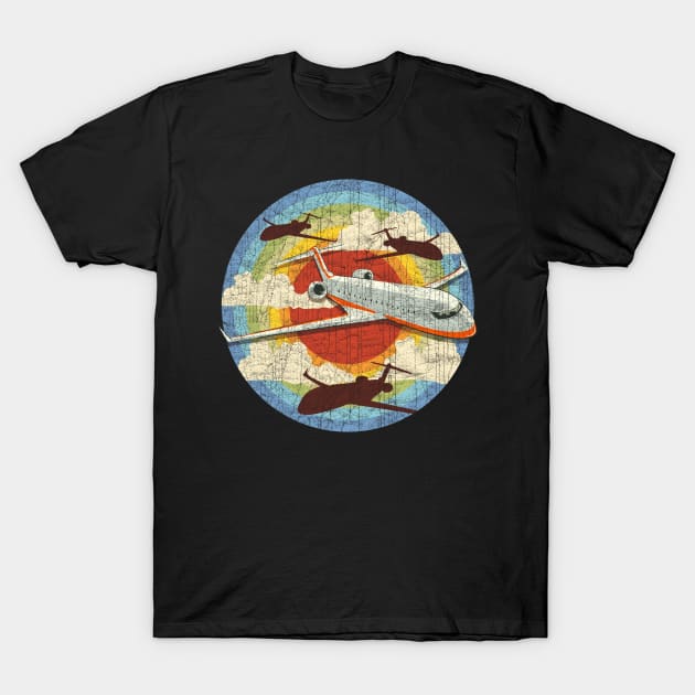 Retro Airplane Pilot Flying Vintage Aviation T-Shirt by theperfectpresents